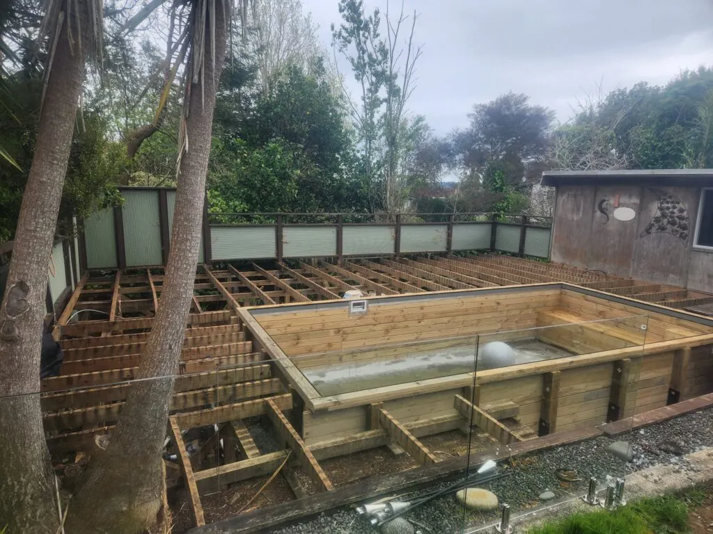 Before: Full pool deck rebuild with new balustrade in Swanson