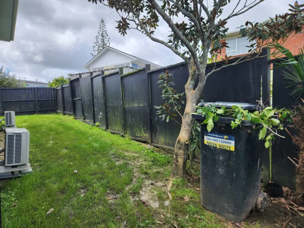 Before: Fence replacement and retaining wall in Titirangi