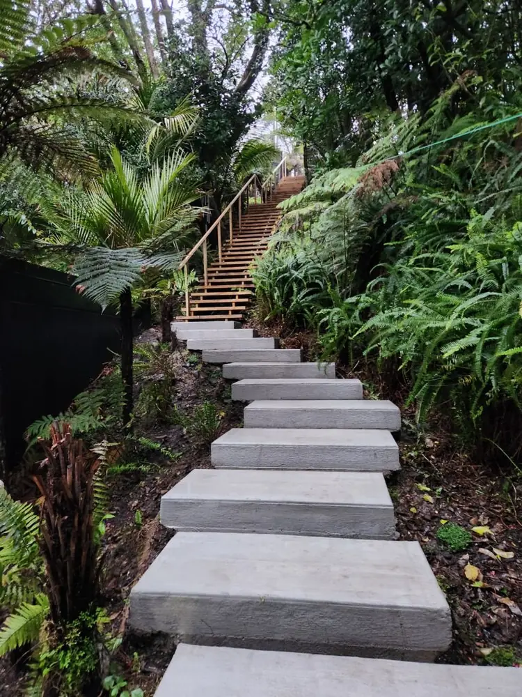 After: Front stairway and access steps in Titirangi