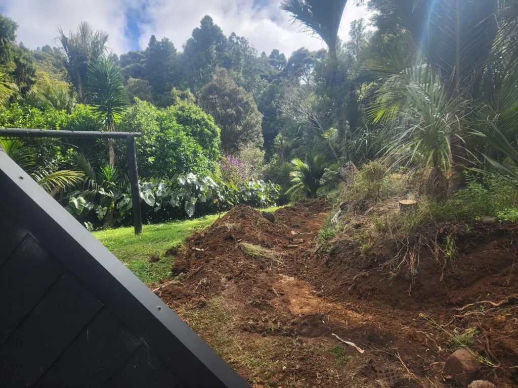 Before: Front yard excavation, retaining wall and ready lawn in Swanson