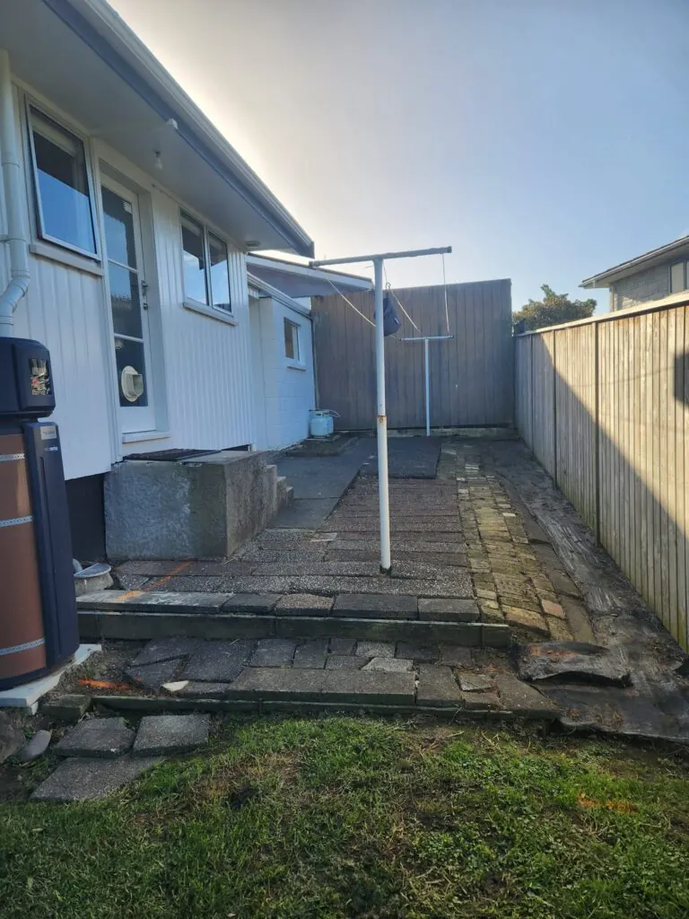 Before: Retaining wall, pavers and steps in Massey