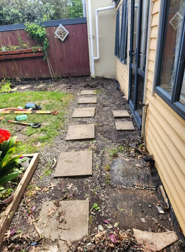 Before: Backyard excavation and full landscaping in Glen Eden