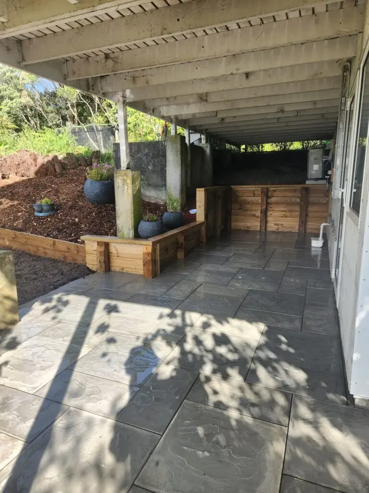After: Under deck excavation, retaining wall and paving in Henderson